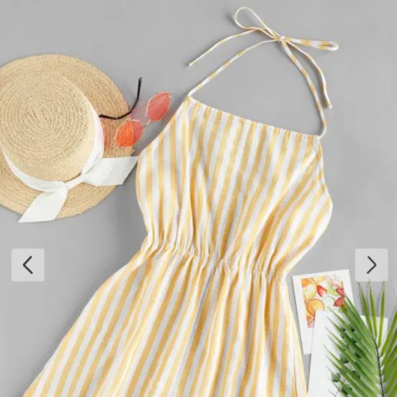 ZAFUL Striped Halter Wide Leg Romper - Picture 8 of 9